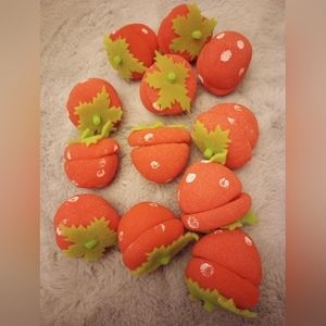Set of Strawberry Hair Curlers